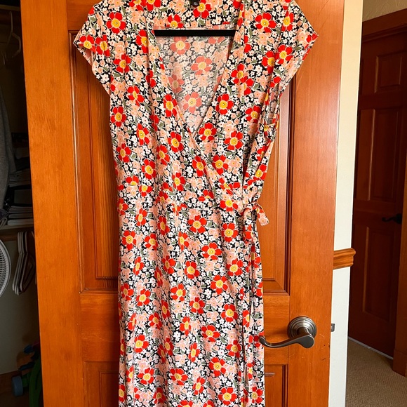J. Crew Floral Maxi Dress - Red, Black, and White - Picture 1 of 4